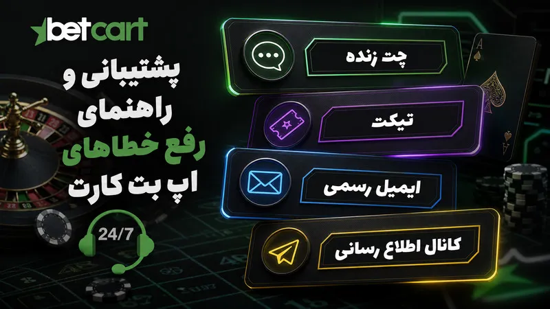 پشتیبانی و راهنمای رفع خطاهای اپ بت کارت