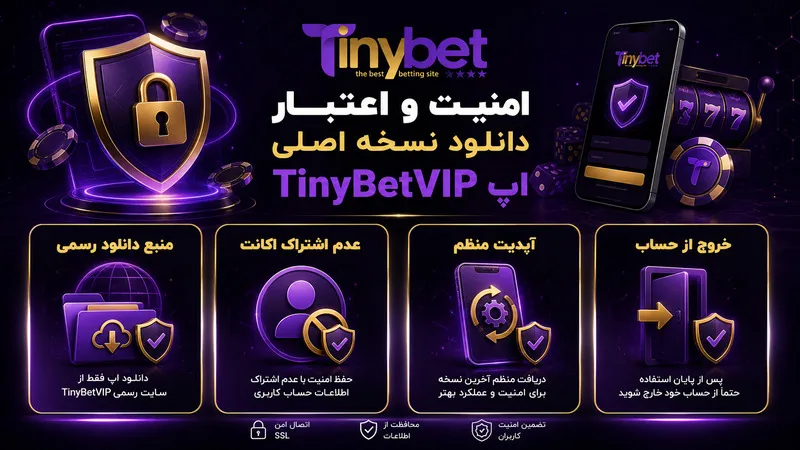 امنیت و اعتبار دانلود نسخه اصلی اپ TinyBetVIP