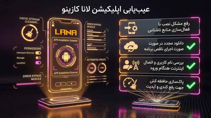خطاهای رایج اپلیکیشن لانا کازینو و روش رفع آن
